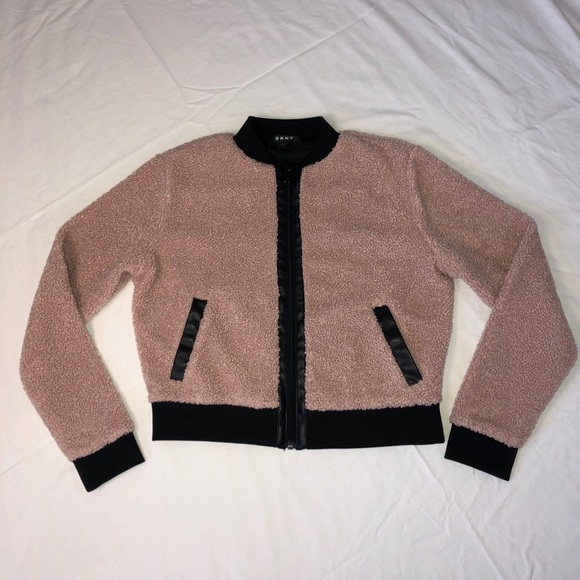 DKNY Pink Sherpa Bomber - Picture 2 of 2